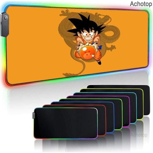 Anime goku Colorful Luminous RGB Gaming Mouse Pad Gamer Notebook Keyboard Mat Gaming Large Computer Mousepad 900x400mm Mouse Mat