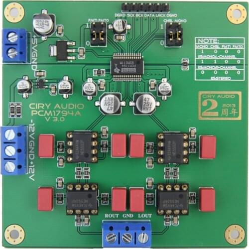 HiFi PCM1794A 1794 DAC Decoder module 24bit 192k Gold PCM1794 IIS Audio Digital Module I2S interface NE5532 NE5534 / H014