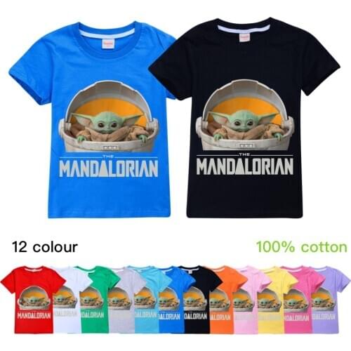 Star Wars T Shirt Baby Yoda Short-sleeved T Shirt for Boys Graphic Tee Cotton Shirts for Teenage Girls Boutique Kids Clothing