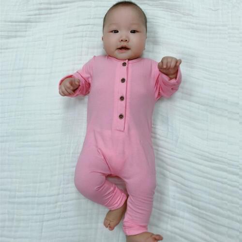 Baby Girls Boys Cotton Rompers Newborn Summer Jumpsuit Kids Playsuit Toddler Fashion Plain Pink Romper 0-3Yrs 202125