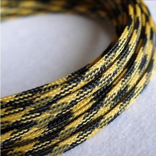 Cable Sleeves 3/4/6/8/10/12/16/18/20/25/30mm black yellow PET 3 Wire dense Snakeskin wire mesh nylon spiral wrapping cable sets