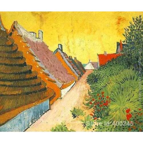 Artwork by Vincent Van Gogh Rue de Saintes Maries Oil painting canvas reproduction High quality Hand painted