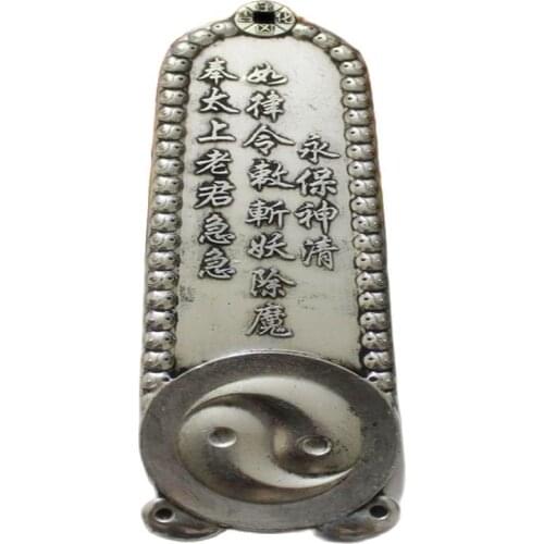 Chinese old Handmade Tibetan silver ornaments with Feng Shui