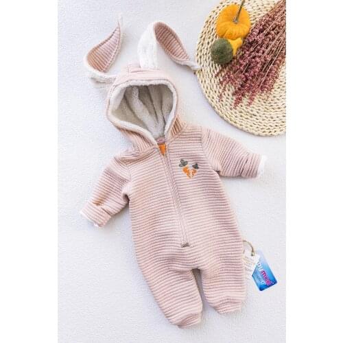 Rabbit Figured Baby Girl Astronaut Jumpsuit