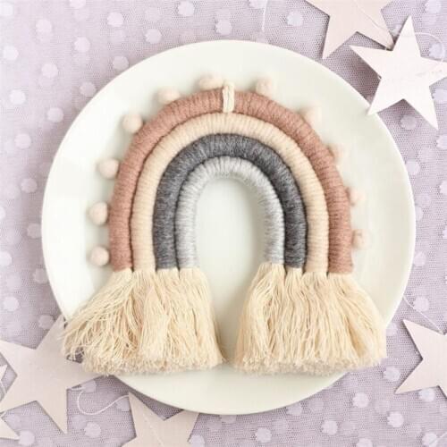 Nordic Woven Rainbow Wall Hanging Decoration for Nursery Dorm Room Kids Room Decoration Party Supplies Home Decor Accessories