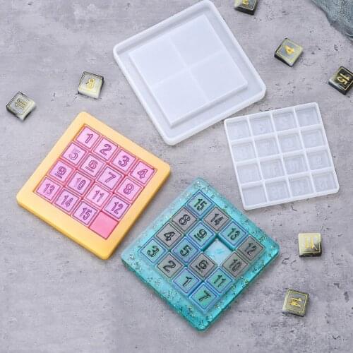 New Educational Puzzle Toy Math Jigsaw Game Board Silicone Epoxy Mold Resin Casting Mould Help Develop Childrens Intelligence