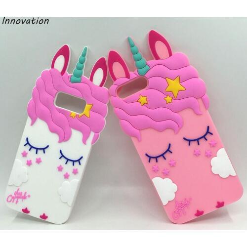 New 3D Cute Unicorn Ears Case For Samsung Galaxy S8 Plus S7 Edge S6 Cartoon Unicorns Horse Soft Silicone Phone Back Fundas Cover