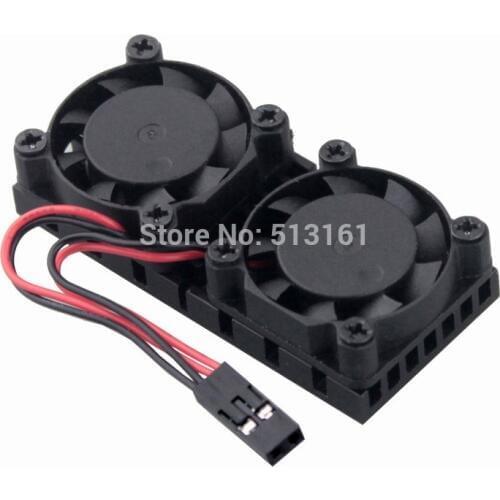 Wholesale 200pcs Gdstime Raspberry Pi2 Pi3 NESPI Ultimate Dual Fan Heatsink Cooler Cooling Fan