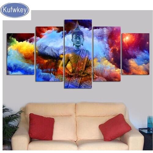 Full Square Diamond 5D DIY Diamond Painting Cross Stitch"5 pcs Color cloud buddha Natural Landscape"mosaic Diamond Embroidery