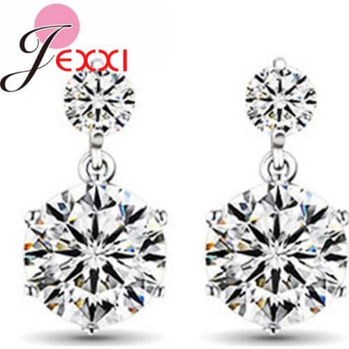 Simple Small Exquisite Glittering Elegant Snowflake 925 Sterling Silver Drop Earring For Women Banquet accessories