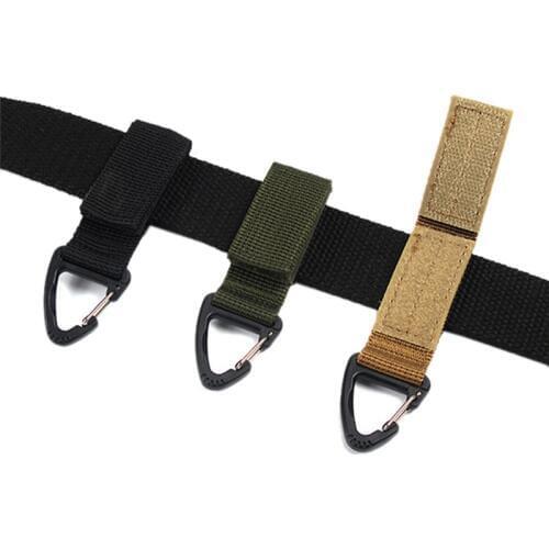 Tactical Backpack Triangle Carabiner Outdoor Tools Nylon Key Hook Webbing Buckle Hanging System Molle Waist Belt Buckle