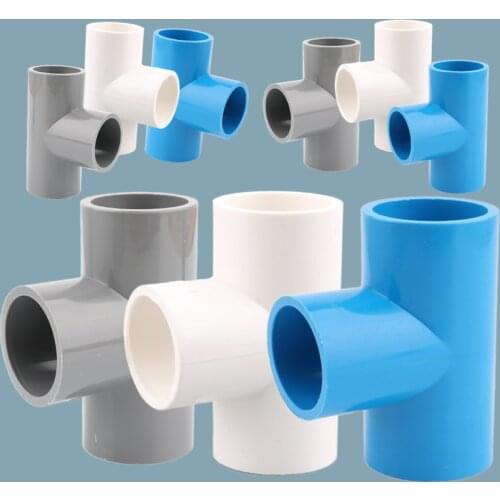 1pc 20 25 32 40 50mm PVC Pipe Tee connector Garden Irrigation 3 Way Joints Tube T Adapter Water Pipe Fittings