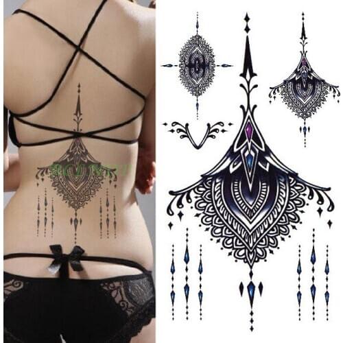 Waterproof Temporary Tattoo sticker mandala totem large body art henna chest breast tatto stickers flash tatoo fake tattoos 19