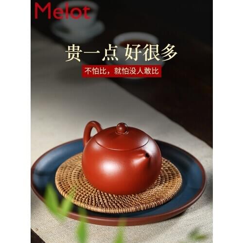 Yixing Purple Clay Pot Handmade Red Robe Xi Shi Pot Teapot Home Use Set Tea Set Kung Fu Teapot