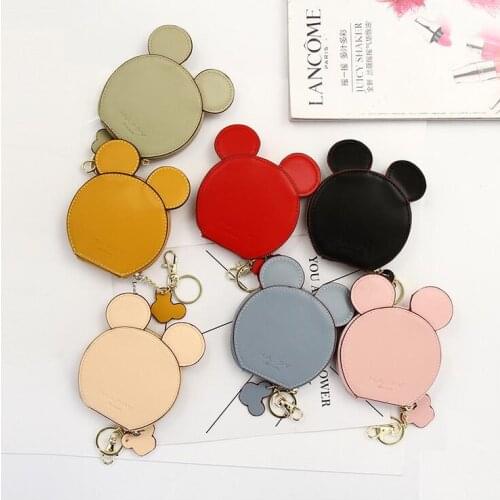 100pcs/lot fashion design Mickey head wallets women wallets small cute cartoon kawaii card holder key chain money bags for girls