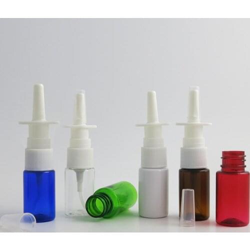 100 x 10ml Outdoors Empty PET Plastic Nasal Spray Bottle10cc Mini Cute Mist Nasal Plastic Atomizer 100pcs