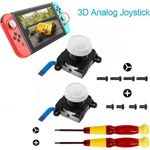 2-Pack 3D Joycon Joystick Replacement,ABLEWE Analog Thumb Stick Joy Con Repair Kit for Nintendo Switch, Include Tri-Wing, Cross