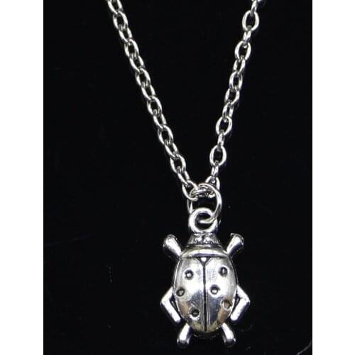 20pcs New Fashion Necklace 17x11mm beetle bug Pendants Short Long Women Men Colar Gift Jewelry Choker