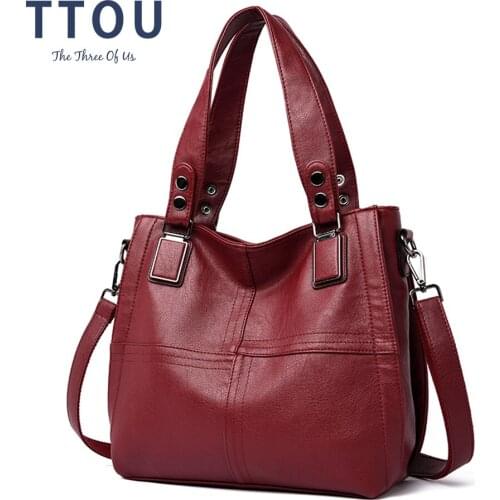 2020 Fashion Women Handbags Large Capacity Shopper Tote Bag Vintage Luxury Design Hobo Bags Female PU Leather Crossbody Bags