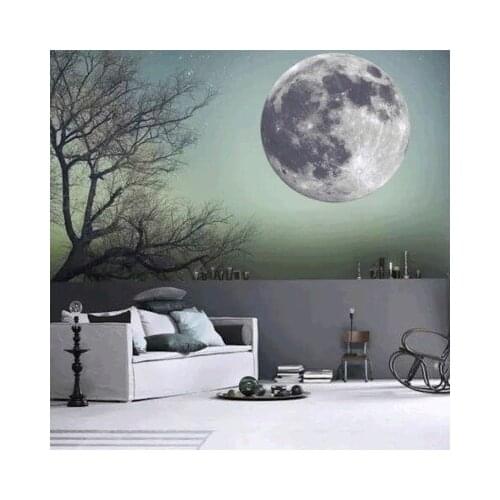 30x30cm 3D Moon Luminous Wall Stickers Ceiling Tiles Brick WallStickers Kids Room Decor Poster Glow In The Dark Mural