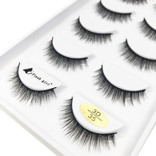 Flash girl 5 pairs false eyelashes 100% handmade false eyelashes 3D35 mink lashes