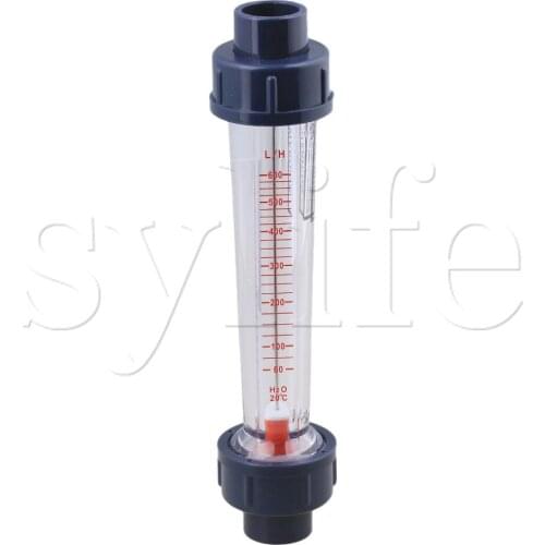 60-600L/H Plastic Tube Liquid Water Rotameter LZS-15 Flow Meter 26MM Dia
