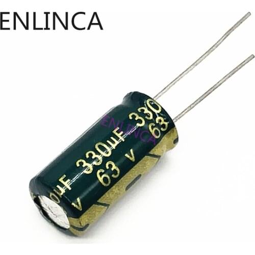 80pcs/lot BC04 high frequency low impedance 63v 330UF aluminum electrolytic capacitor size 10*20 330UF 63v 20