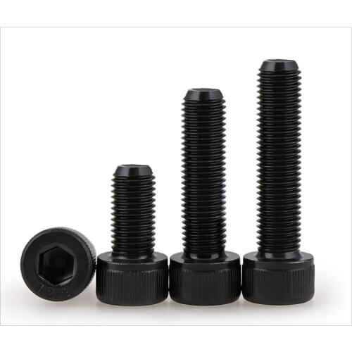 Free shipping DIN912 12.9Degree M14 M16 Cable Steel Fully Threaded Black Hex Socket Cap Head Screw Bolt Fastener Set