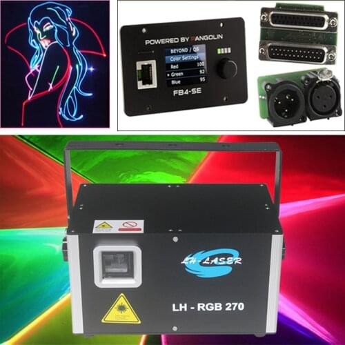 Free Shipping Pangolin Quickshow FB4 inside 5000mW ILDA+DMX512 Analog RGB Sound/Music actived Stage Disco Laser Lighting