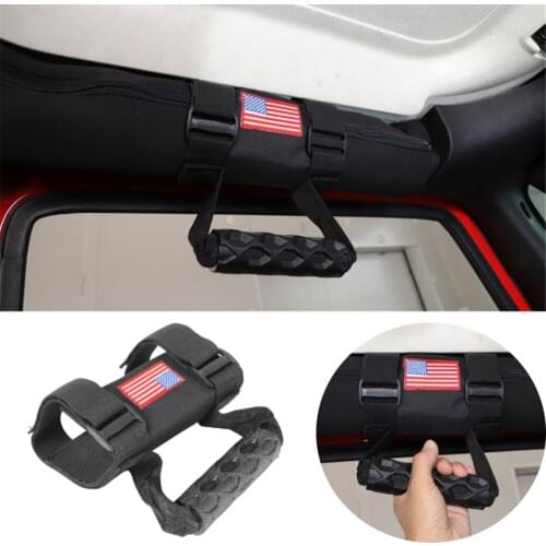Black Roll Bar Grab Handles Grip Handle for Jeep Wrangler TJ JK JL Gladiator JT 1997+ Car Interior Accessories ABS&Oxford Cloth