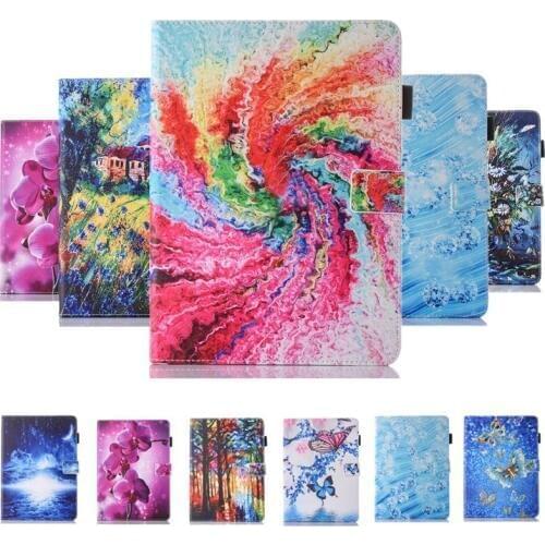 For iPad Pro 10.5 2017 2019 Case Beautiful Oil Painting Style Printed Cover Stand wallet funda Air 3 10.5 '' A2123 A2153 A2154
