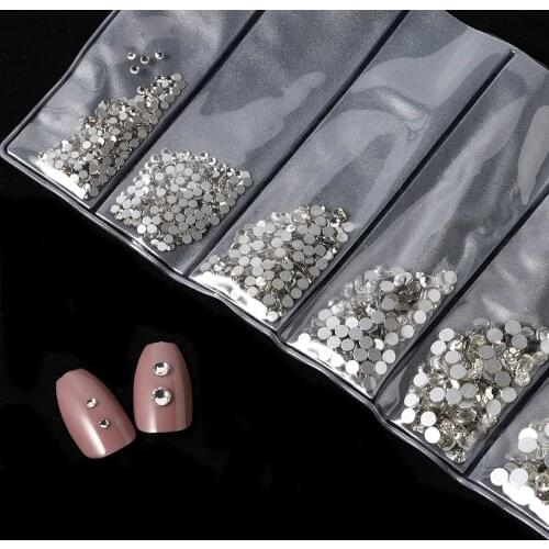 Hot Selling Nail Art Decoration Flat Bottom Glass Small Beads Rhinestone Size Packing Nail Accesoires Colourful Diamond DIY