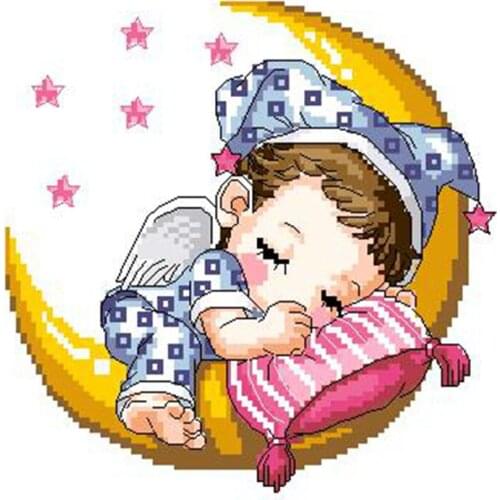 Dream of his Childrens Bedroom Cross-Stitch Cotton Print set 11CT14CT18CT hand Embroidered set Cartoon