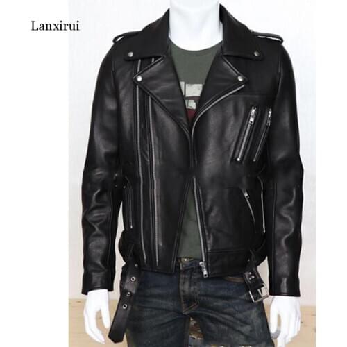 Plus Size PU Leather Jacket Men Autumn Fashion Long Sleeve Stand Collar Jacket Winter Zipper Patchwork Faux Leather Coat