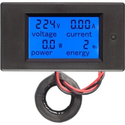 AC Single Phase Digital Wattmeter Power Energy Meter 220V 100A Kwh Meter Homekit PZEM-061 with Coil CT