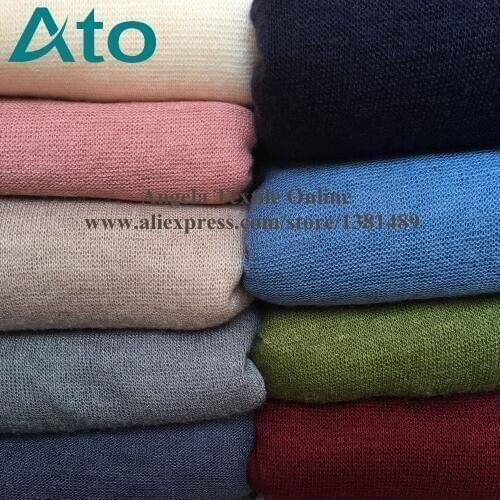 Wholesale Knitted Brushed Fabrics soft stretchy plain knit Modacrylic / Cotton fabrics