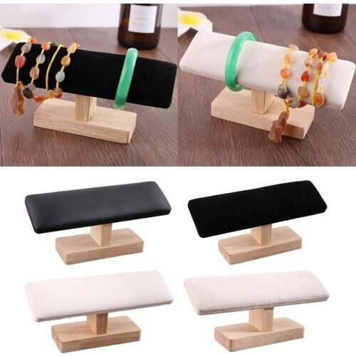 Portable Velvet/PU Leather Bracelet Bangle Necklace Jewelry Display Stand Holder Watch Jewelry Organizer T-Bar Rack