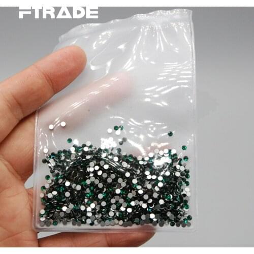 Discount Promotion SS3-SS30 Emerald/Dark Green Color 3D Nail Art Rhinestone Non-Hotfix DIY Glue On Flatback Glass Stones
