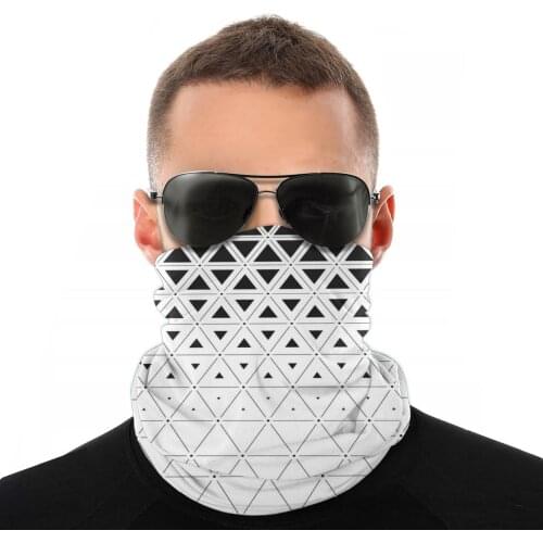 Triangle Gradient Grid Scarf Neck Face Mask Men Women Fashion Neck Gaiter Seamless Bandana Windproof Headband Biking Climbing