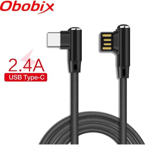 Universal USB Type C Charger Cable For Samsung Galaxy S21 S20 Note 20 Elbow Reversible Fast Charging Wire Cord Type C Game Cable