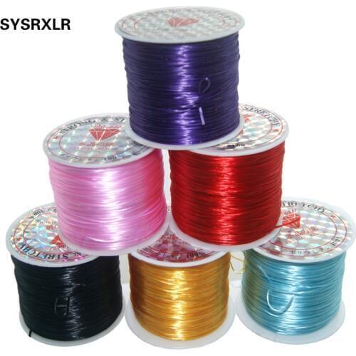 60M/Roll 1MM 8 Species Colorful Stretchy Elastic Rope Cord Crystal String For Jewelry Making Beading Bracelet Wire Rope