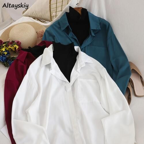 Shirts Women Autumn New Arrival Patchwork Fake Two-piece Turtleneck Tops Long Sleeve Retro All-match Daily Chic Loose Trendy Hot