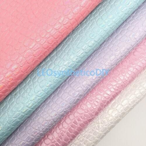 1PC 21X29CM Pastel Colors Crocodile Synthetic Leather Fabric Leather Sheets, PU Leather For Making Bows LEOsyntheticoDIY T200A