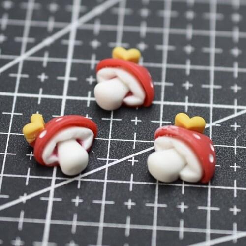 1pcs/lot resin flat back Simulation red mushroom 14mm Cabochons Scrapbooking Hair Bow Center DIY Christmas decration