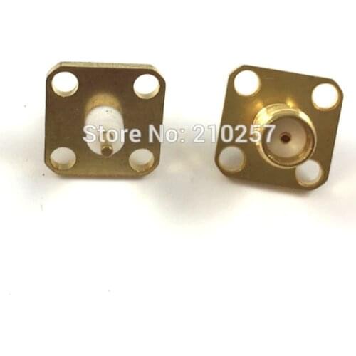 1PCS RF Coax Adapter Connector SMA Female Jack 4 Holes 12.7mm Flange Deck PTFE Solder Panel Mount