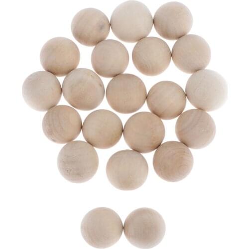 10x Hardwood Balls Solid Natural Beech Wooden Balls Beads Crafts Making 30mm
