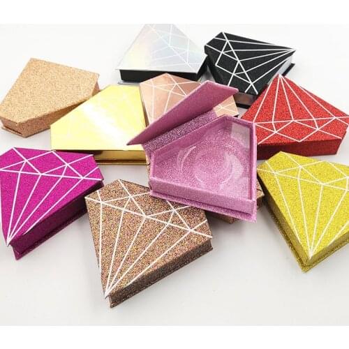 10/pack wholesale eyelash packaging box lash boxes packaging custom logo faux mink lashes fake strip diamond empty case vendors
