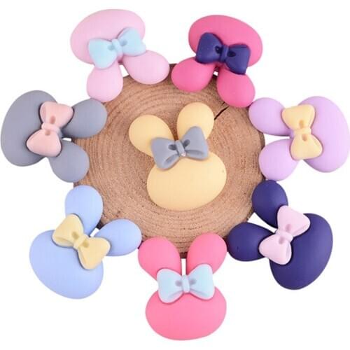 XUNZHE 16Pcs 26*22mm Little rabbit bow tie Craft Making Phone Deco Scrapbooking DIY Child Headdress Accessories material