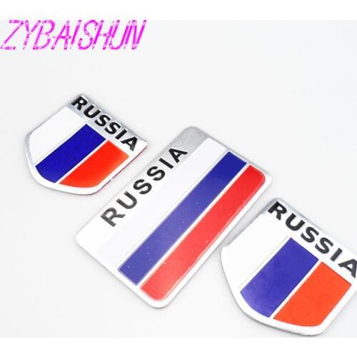2018 High Quality 3D Aluminum Flag Russia Car Sticker Accessories Stickers for Kia Rio K2 K3 K5 K4 Cerato,Soul,Forte,Sportage