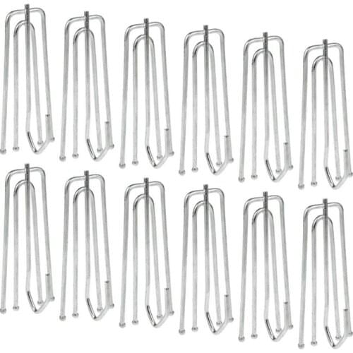 [25 Pack] Drapery Curtain Tape Stainless Steel 4 Prongs Pinch Pleat Hook Clip, 7cm Length